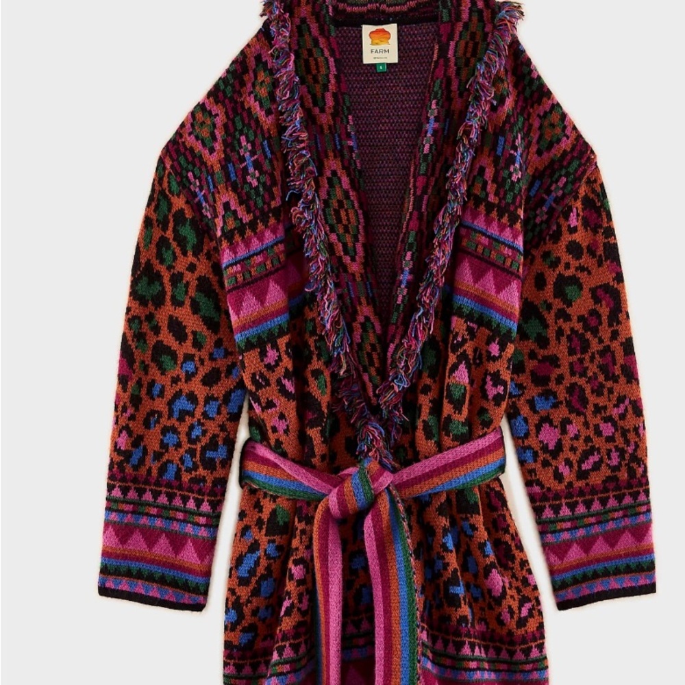 FARM Rio Vibrant Leopard Cardigan